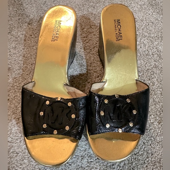 Michael Kors leather logo wedges, - Picture 1 of 7